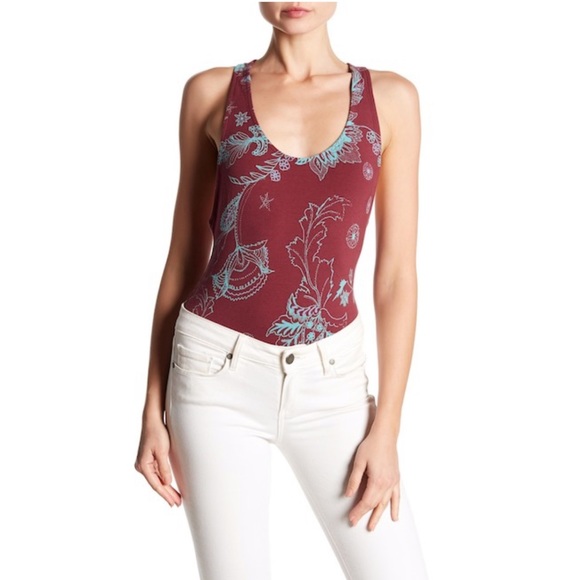 Free People Tops - Free People - Something Pretty Floral Bodysuit